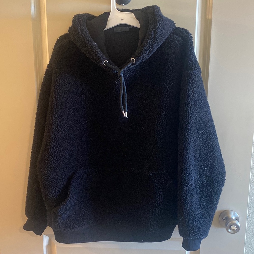 Asos Design Black Sherpa hoodie